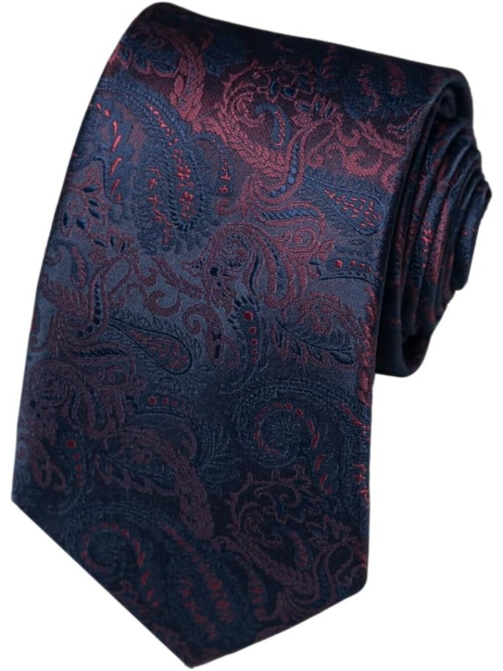 🆕Men's Red-Blue 100% Microfiber Paisley Slim Formal Necktie For Wedding Dress
